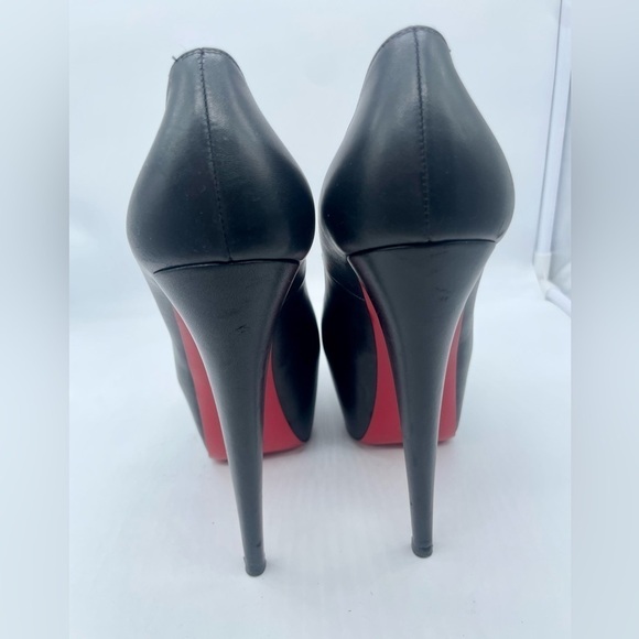 Christian Louboutin Black Leather Peep toe Highness pumps 160mm 39.5 - Picture 6 of 13
